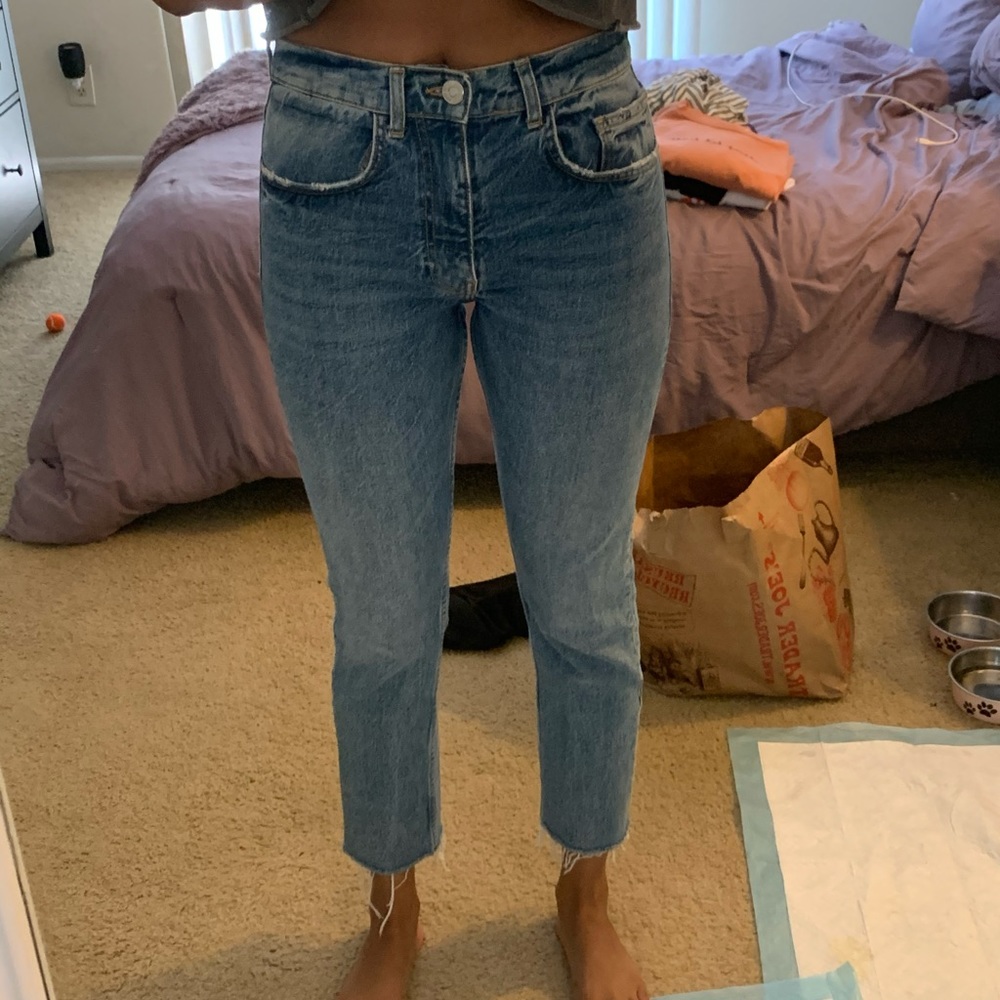 ZARA High waisted skinny boyfriend jeans